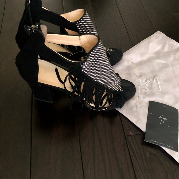 Giuseppe Zanotti Alamaba Black Suede Heels - Picture 4 of 6